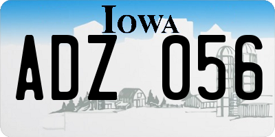 IA license plate ADZ056