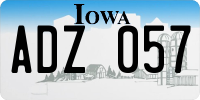 IA license plate ADZ057