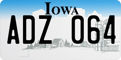 IA license plate ADZ064