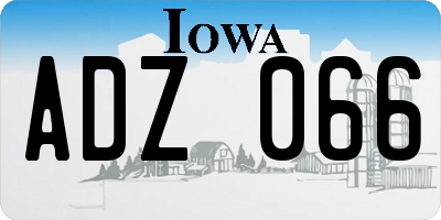 IA license plate ADZ066