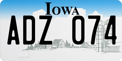 IA license plate ADZ074