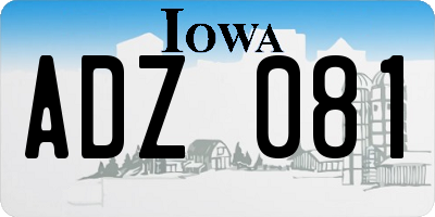 IA license plate ADZ081