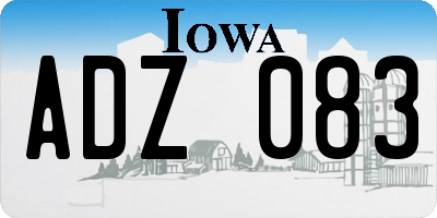 IA license plate ADZ083
