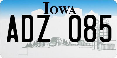 IA license plate ADZ085