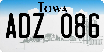 IA license plate ADZ086