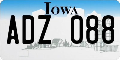 IA license plate ADZ088