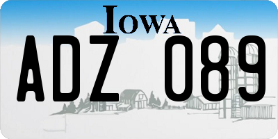 IA license plate ADZ089