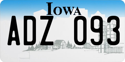 IA license plate ADZ093