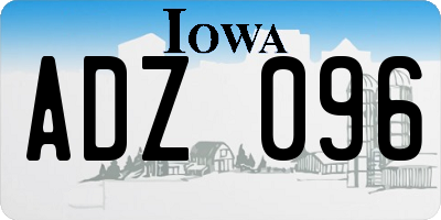 IA license plate ADZ096