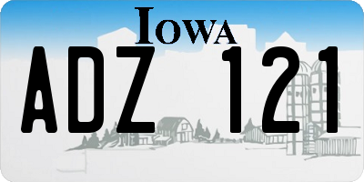 IA license plate ADZ121