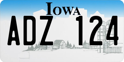 IA license plate ADZ124