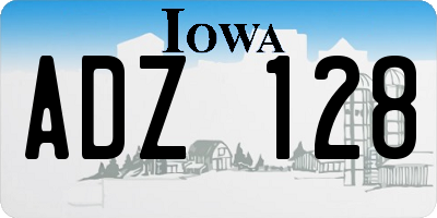 IA license plate ADZ128