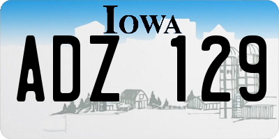 IA license plate ADZ129