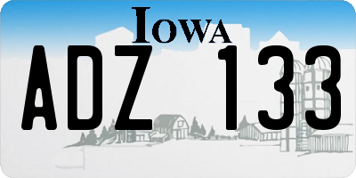 IA license plate ADZ133