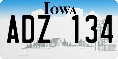 IA license plate ADZ134