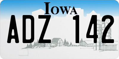 IA license plate ADZ142