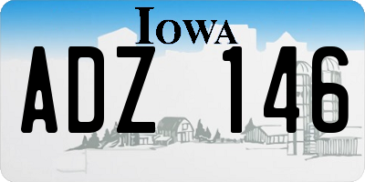 IA license plate ADZ146