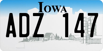 IA license plate ADZ147