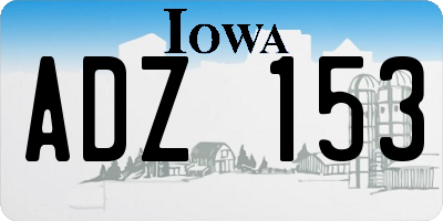 IA license plate ADZ153