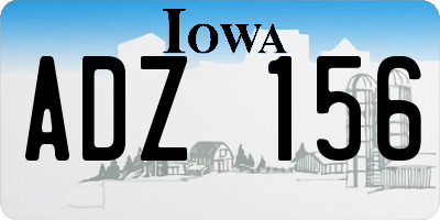 IA license plate ADZ156