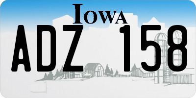 IA license plate ADZ158