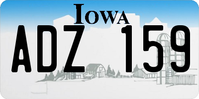 IA license plate ADZ159