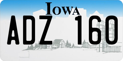 IA license plate ADZ160