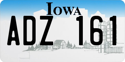 IA license plate ADZ161