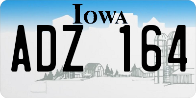 IA license plate ADZ164