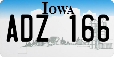 IA license plate ADZ166