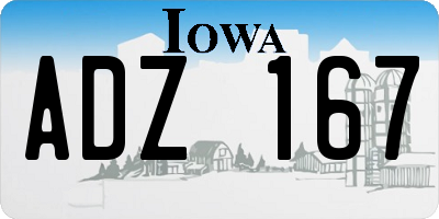 IA license plate ADZ167