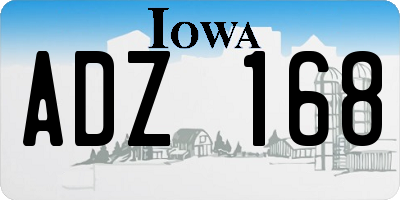 IA license plate ADZ168