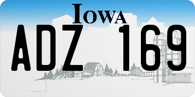 IA license plate ADZ169