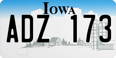 IA license plate ADZ173