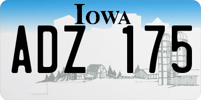 IA license plate ADZ175