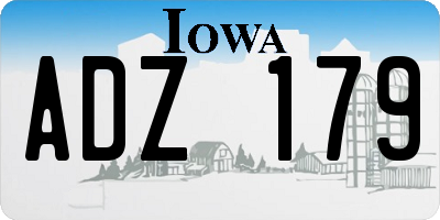 IA license plate ADZ179