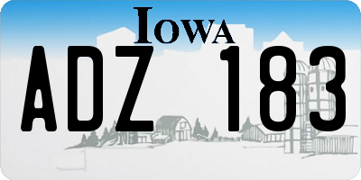 IA license plate ADZ183
