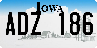 IA license plate ADZ186