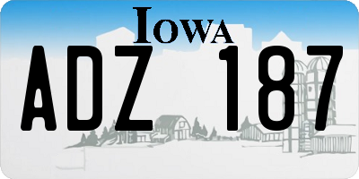 IA license plate ADZ187