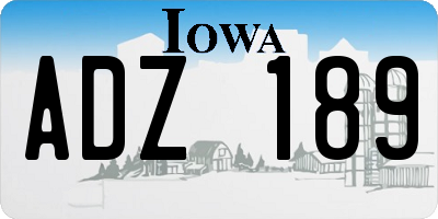 IA license plate ADZ189