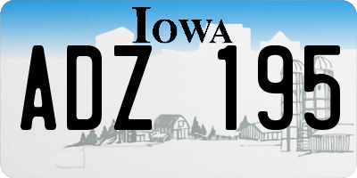 IA license plate ADZ195