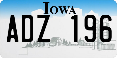 IA license plate ADZ196