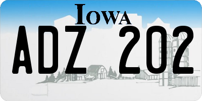 IA license plate ADZ202