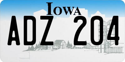 IA license plate ADZ204