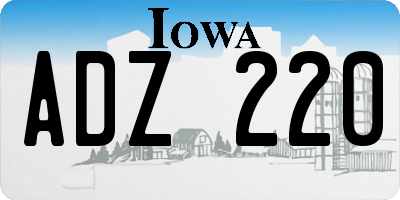 IA license plate ADZ220