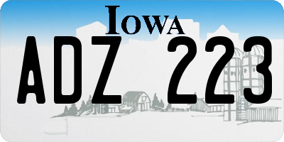 IA license plate ADZ223