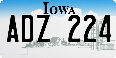 IA license plate ADZ224
