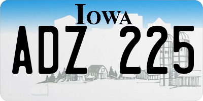 IA license plate ADZ225