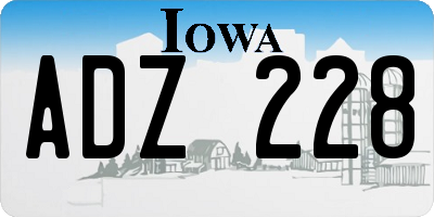 IA license plate ADZ228