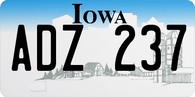 IA license plate ADZ237